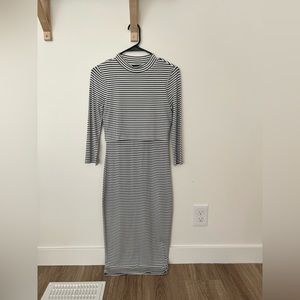 Poppy & Dot Boutique white and black striped bodycon dress